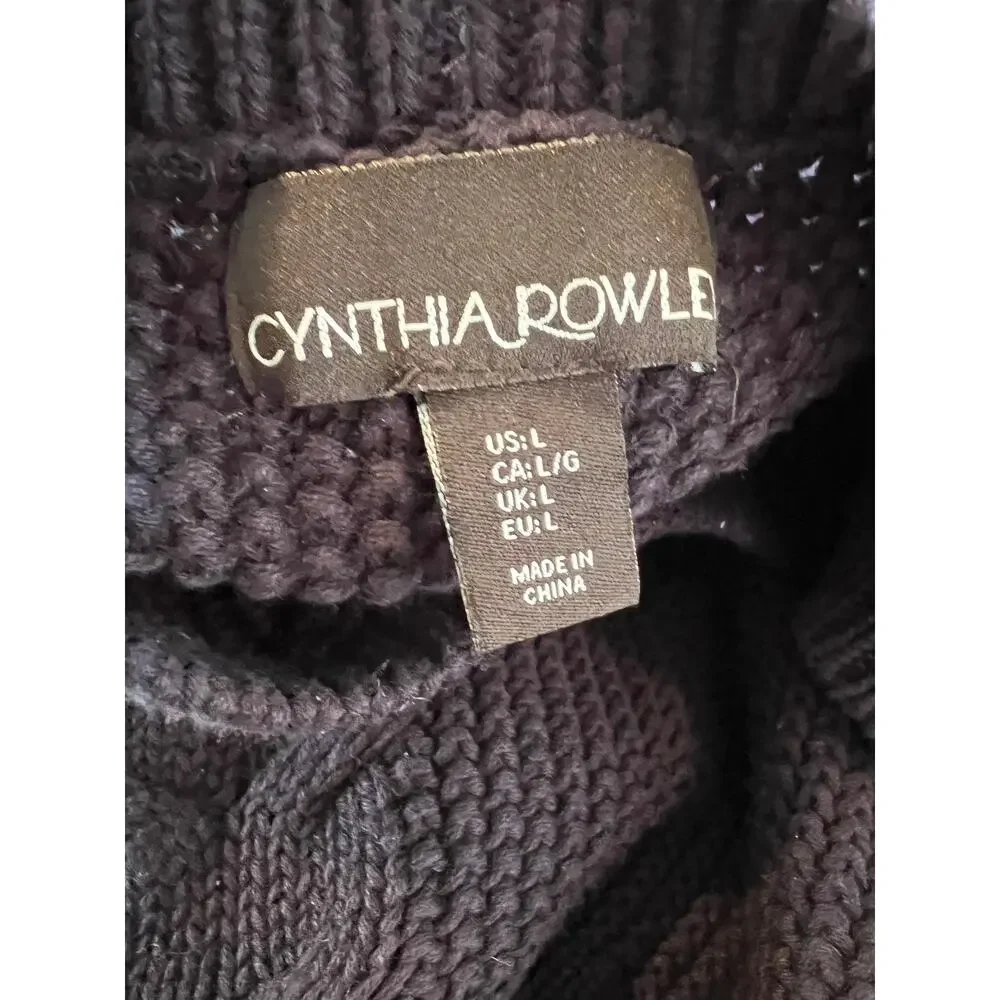 Cynthia Rowley Cable Knit Sweater Navy Blue